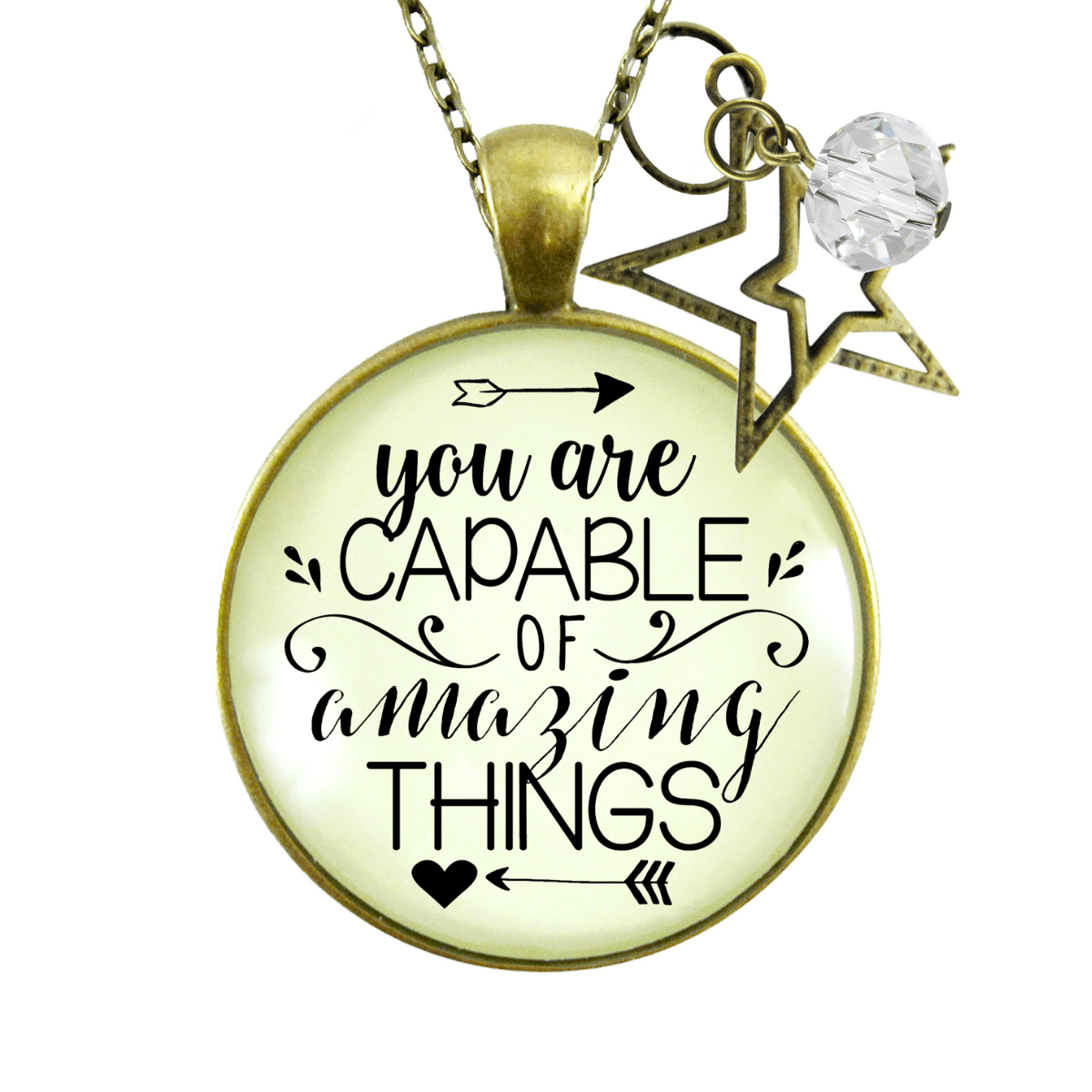 Gutsy Goodness You are Capable of Amazing Things Necklace Positive Quote Women Charm Jewelry - Gutsy Goodness Handmade Jewelry;You Are Capable Of Amazing Things Necklace Positive Quote Women Charm Jewelry - Gutsy Goodness Handmade Jewelry Gifts