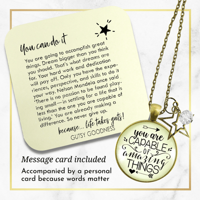 Gutsy Goodness You are Capable of Amazing Things Necklace Positive Quote Women Charm Jewelry - Gutsy Goodness Handmade Jewelry;You Are Capable Of Amazing Things Necklace Positive Quote Women Charm Jewelry - Gutsy Goodness Handmade Jewelry Gifts
