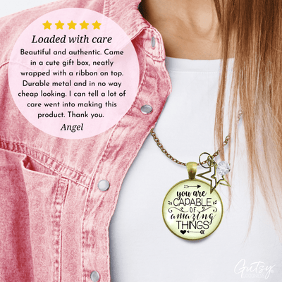 Gutsy Goodness You are Capable of Amazing Things Necklace Positive Quote Women Charm Jewelry - Gutsy Goodness Handmade Jewelry;You Are Capable Of Amazing Things Necklace Positive Quote Women Charm Jewelry - Gutsy Goodness Handmade Jewelry Gifts