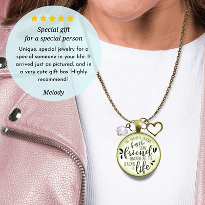 Gutsy Goodness Best Necklace Luckiest BFF Life Quote Everday Jewelry - Gutsy Goodness Handmade Jewelry;Best Necklace Luckiest Bff Life Quote Everday Jewelry - Gutsy Goodness Handmade Jewelry Gifts
