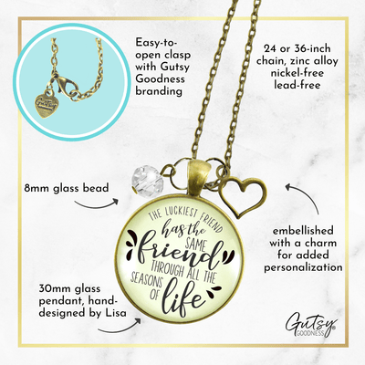 Gutsy Goodness Best Necklace Luckiest BFF Life Quote Everday Jewelry - Gutsy Goodness Handmade Jewelry;Best Necklace Luckiest Bff Life Quote Everday Jewelry - Gutsy Goodness Handmade Jewelry Gifts