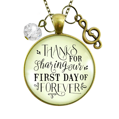 Wedding Singer Gift Necklace Thanks for Sharing Day Musician Soloist  Necklace - Gutsy Goodness Handmade Jewelry