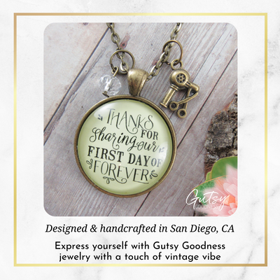 Wedding Singer Gift Necklace Thanks for Sharing Day Musician Soloist  Necklace - Gutsy Goodness Handmade Jewelry