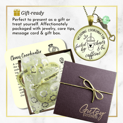 Gutsy Goodness Wedding Coordinator Necklace Fueled by Chaos Caffeine Thank You Gift - Gutsy Goodness Handmade Jewelry;Wedding Coordinator Necklace Fueled By Chaos Caffeine Thank You Gift - Gutsy Goodness Handmade Jewelry Gifts