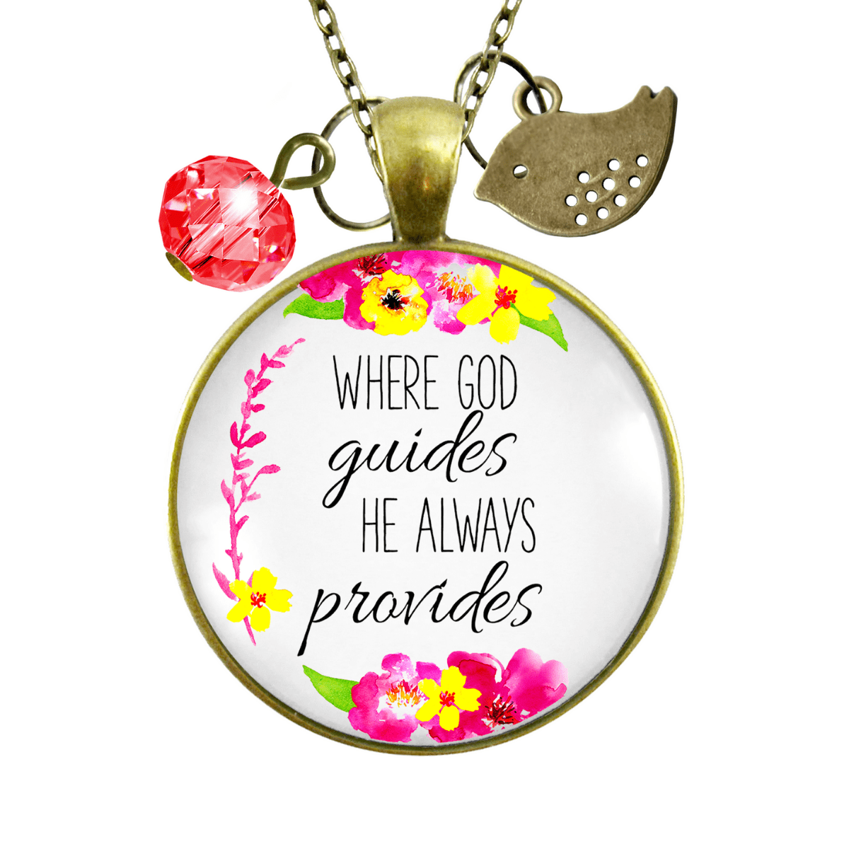 Gutsy Goodness Faith Saying Necklace Where God Guides Inspirational Christian Jewelry - Gutsy Goodness Handmade Jewelry;Faith Saying Necklace Where God Guides Inspirational Christian Jewelry - Gutsy Goodness Handmade Jewelry Gifts