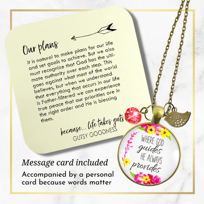 Gutsy Goodness Faith Saying Necklace Where God Guides Inspirational Christian Jewelry - Gutsy Goodness Handmade Jewelry;Faith Saying Necklace Where God Guides Inspirational Christian Jewelry - Gutsy Goodness Handmade Jewelry Gifts