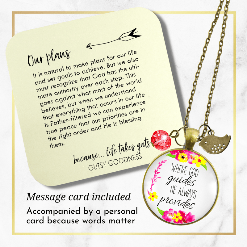 Gutsy Goodness Faith Saying Necklace Where God Guides Inspirational Christian Jewelry - Gutsy Goodness Handmade Jewelry;Faith Saying Necklace Where God Guides Inspirational Christian Jewelry - Gutsy Goodness Handmade Jewelry Gifts