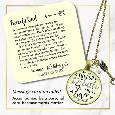 Gutsy Goodness Though She Be Little She is Fierce Necklace Shakespeare Words Jewelry - Gutsy Goodness Handmade Jewelry;Though She Be Little She Is Fierce Necklace Shakespeare Words Jewelry - Gutsy Goodness Handmade Jewelry Gifts