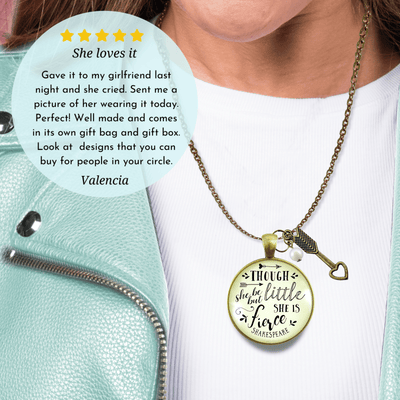 Gutsy Goodness Though She Be Little She is Fierce Necklace Shakespeare Words Jewelry - Gutsy Goodness Handmade Jewelry;Though She Be Little She Is Fierce Necklace Shakespeare Words Jewelry - Gutsy Goodness Handmade Jewelry Gifts
