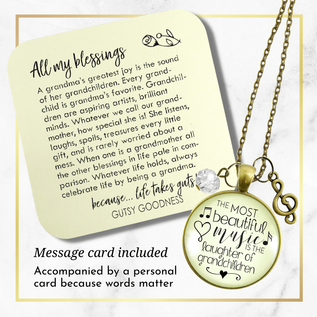 Gutsy Goodness Grandma Necklace Beautiful Music Laughter Grandchildren Jewelry - Gutsy Goodness Handmade Jewelry;Grandma Necklace Beautiful Music Laughter Grandchildren Jewelry - Gutsy Goodness Handmade Jewelry Gifts