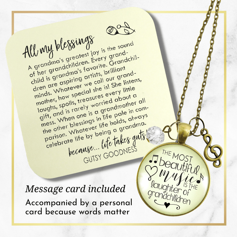 Gutsy Goodness Grandma Necklace Beautiful Music Laughter Grandchildren Jewelry - Gutsy Goodness Handmade Jewelry;Grandma Necklace Beautiful Music Laughter Grandchildren Jewelry - Gutsy Goodness Handmade Jewelry Gifts