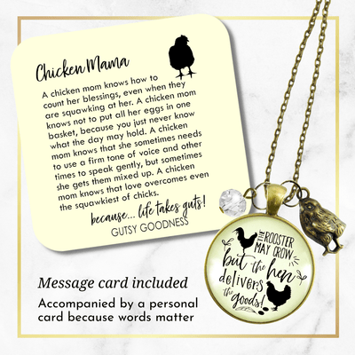 Gutsy Goodness Chicken Necklace Rooster May Crow Hen Delivers Jewelry - Gutsy Goodness;Chicken Necklace Rooster May Crow Hen Delivers Jewelry - Gutsy Goodness Handmade Jewelry Gifts
