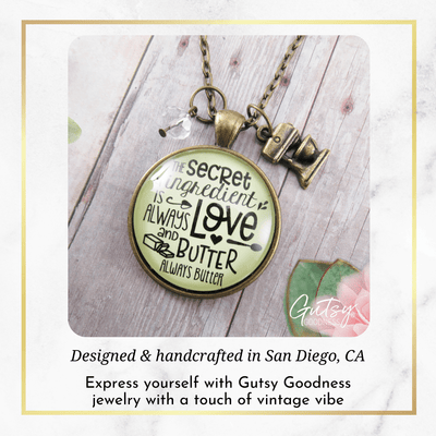 Gutsy Goodness Baking Necklace Secret Ingredient Love Butter Southern Food Jewelry Mixer Charm - Gutsy Goodness Handmade Jewelry;Baking Necklace Secret Ingredient Love Butter Southern Food Jewelry Mixer Charm - Gutsy Goodness Handmade Jewelry Gifts