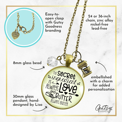 Gutsy Goodness Baking Necklace Secret Ingredient Love Butter Southern Food Jewelry Mixer Charm - Gutsy Goodness Handmade Jewelry;Baking Necklace Secret Ingredient Love Butter Southern Food Jewelry Mixer Charm - Gutsy Goodness Handmade Jewelry Gifts