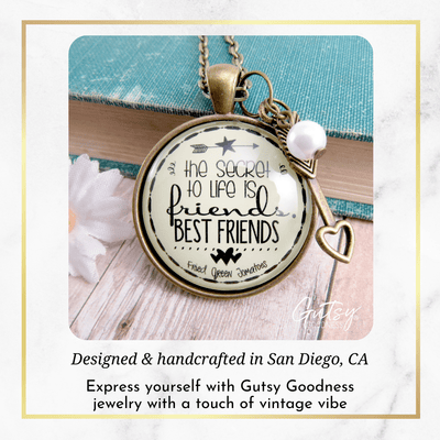 Gutsy Goodness Friendship Necklace Secret to Best Friends Gift Jewelry Boho Arrow Heart Charm - Gutsy Goodness Handmade Jewelry;Friendship Necklace Secret To Best Friends Gift Jewelry Boho Arrow Heart Charm - Gutsy Goodness Handmade Jewelry Gifts