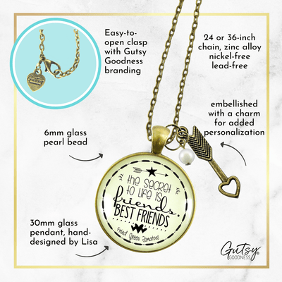 Gutsy Goodness Friendship Necklace Secret to Best Friends Gift Jewelry Boho Arrow Heart Charm - Gutsy Goodness Handmade Jewelry;Friendship Necklace Secret To Best Friends Gift Jewelry Boho Arrow Heart Charm - Gutsy Goodness Handmade Jewelry Gifts
