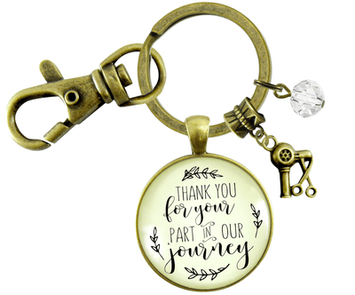 Hairdresser Gift Keychain Thank You For Your Part For Stylist - Gutsy Goodness Handmade Jewelry