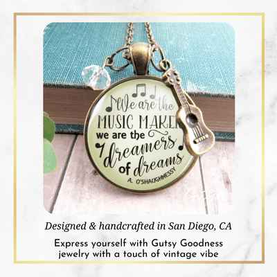 Gutsy Goodness Guitar Player Necklace We are Music Makers Musician Teacher Gift - Gutsy Goodness Handmade Jewelry;Guitar Player Necklace We Are Music Makers Musician Teacher Gift - Gutsy Goodness Handmade Jewelry Gifts