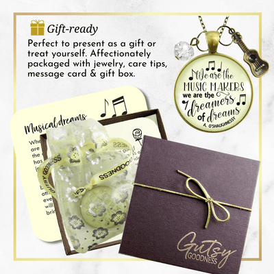 Gutsy Goodness Guitar Player Necklace We are Music Makers Musician Teacher Gift - Gutsy Goodness Handmade Jewelry;Guitar Player Necklace We Are Music Makers Musician Teacher Gift - Gutsy Goodness Handmade Jewelry Gifts