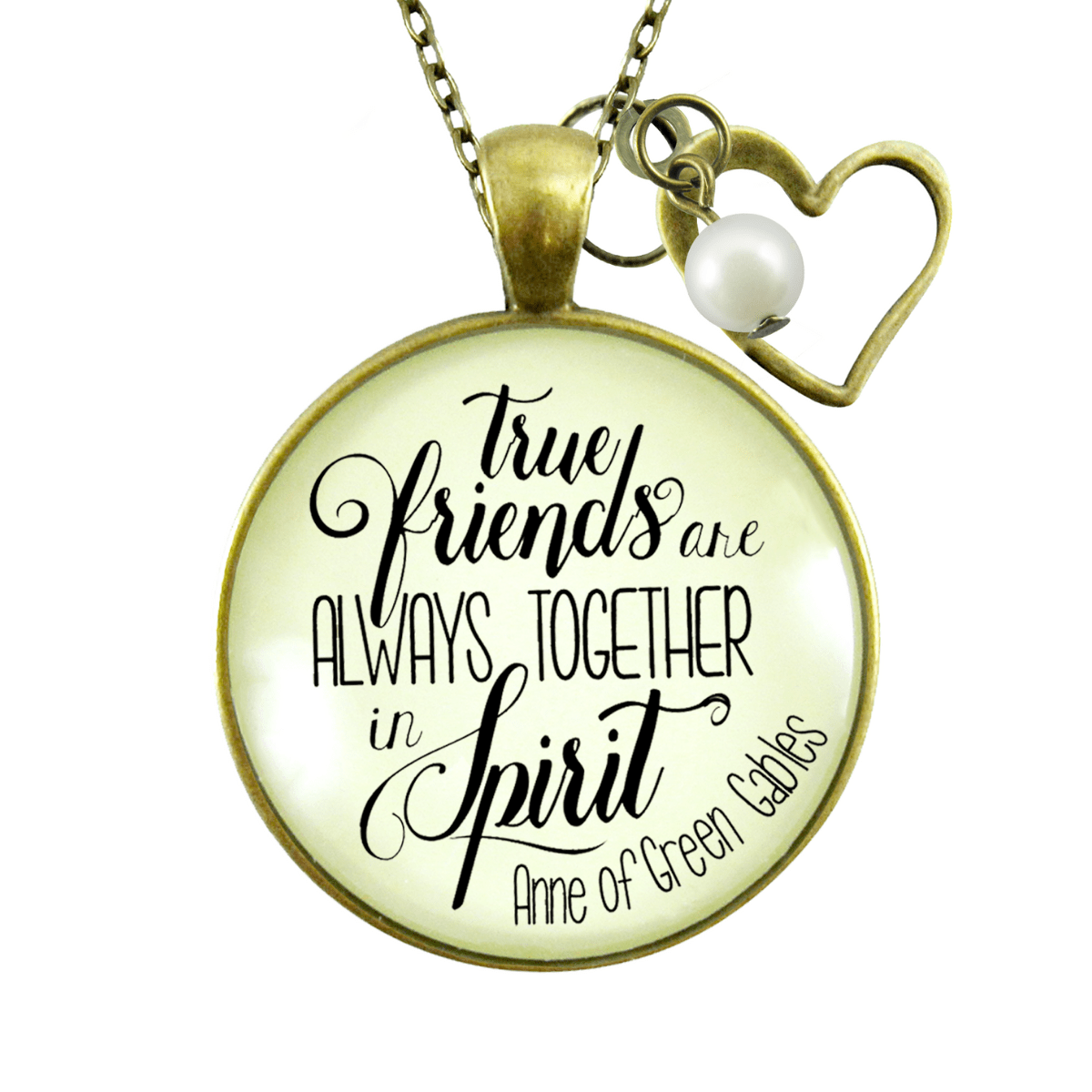 Gutsy Goodness True Friends are Always Together Necklace Literary Quote Gift Heart Jewelry - Gutsy Goodness;True Friends Are Always Together Necklace Literary Quote Gift Heart Jewelry - Gutsy Goodness Handmade Jewelry Gifts