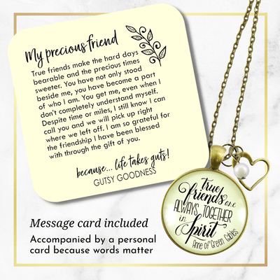 Gutsy Goodness True Friends are Always Together Necklace Literary Quote Gift Heart Jewelry - Gutsy Goodness;True Friends Are Always Together Necklace Literary Quote Gift Heart Jewelry - Gutsy Goodness Handmade Jewelry Gifts