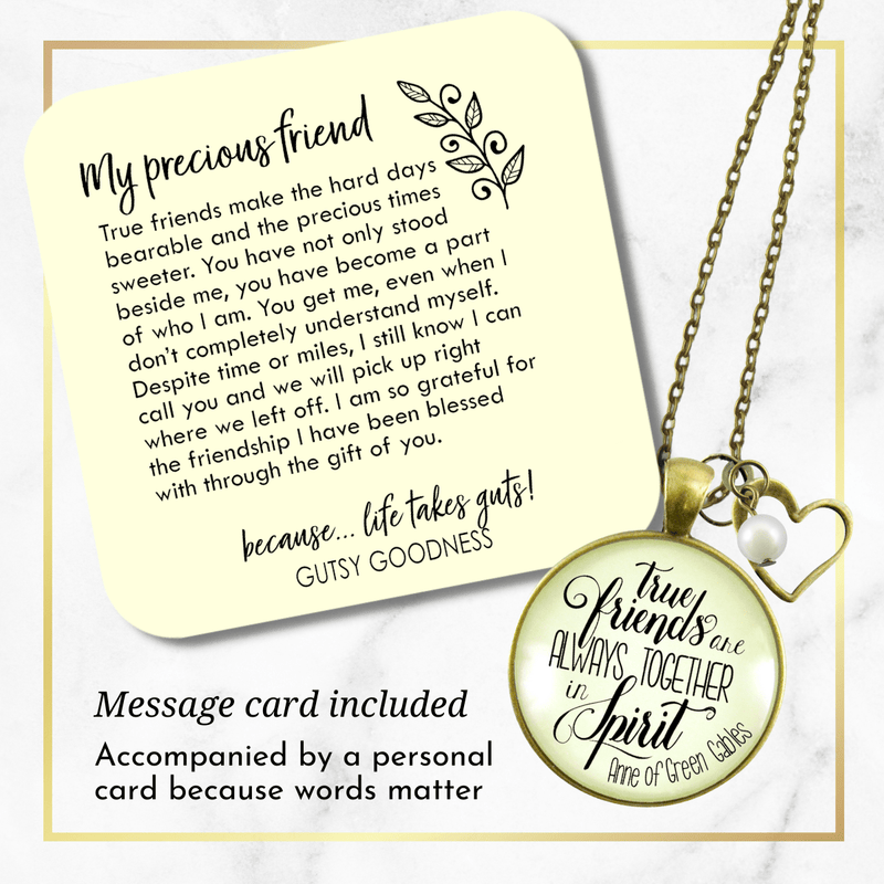Gutsy Goodness True Friends are Always Together Necklace Literary Quote Gift Heart Jewelry - Gutsy Goodness;True Friends Are Always Together Necklace Literary Quote Gift Heart Jewelry - Gutsy Goodness Handmade Jewelry Gifts