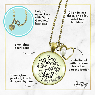 Gutsy Goodness True Friends are Always Together Necklace Literary Quote Gift Heart Jewelry - Gutsy Goodness;True Friends Are Always Together Necklace Literary Quote Gift Heart Jewelry - Gutsy Goodness Handmade Jewelry Gifts
