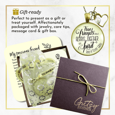 Gutsy Goodness True Friends are Always Together Necklace Literary Quote Gift Heart Jewelry - Gutsy Goodness;True Friends Are Always Together Necklace Literary Quote Gift Heart Jewelry - Gutsy Goodness Handmade Jewelry Gifts