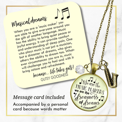 Gutsy Goodness Saxophone Necklace We are Music Makers Musician Sax Player Jewelry - Gutsy Goodness Handmade Jewelry;Saxophone Necklace We Are Music Makers Musician Sax Player Jewelry - Gutsy Goodness Handmade Jewelry Gifts