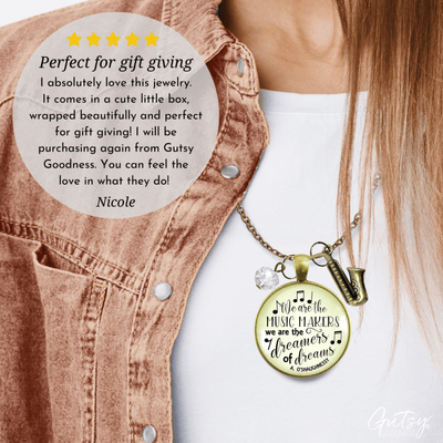 Gutsy Goodness Saxophone Necklace We are Music Makers Musician Sax Player Jewelry - Gutsy Goodness Handmade Jewelry;Saxophone Necklace We Are Music Makers Musician Sax Player Jewelry - Gutsy Goodness Handmade Jewelry Gifts
