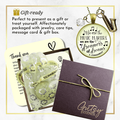 Gutsy Goodness Saxophone Necklace We are Music Makers Musician Sax Player Jewelry - Gutsy Goodness Handmade Jewelry;Saxophone Necklace We Are Music Makers Musician Sax Player Jewelry - Gutsy Goodness Handmade Jewelry Gifts