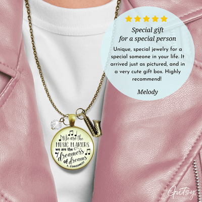 Gutsy Goodness Saxophone Necklace We are Music Makers Musician Sax Player Jewelry - Gutsy Goodness Handmade Jewelry;Saxophone Necklace We Are Music Makers Musician Sax Player Jewelry - Gutsy Goodness Handmade Jewelry Gifts