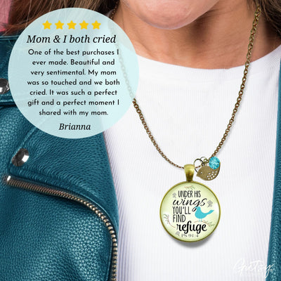 Gutsy Goodness Bible Quote Necklace Under His Wings Refuge Psalm 91 Promise Jewelry - Gutsy Goodness Handmade Jewelry;Bible Quote Necklace Under His Wings Refuge Psalm 91 Promise Jewelry - Gutsy Goodness Handmade Jewelry Gifts