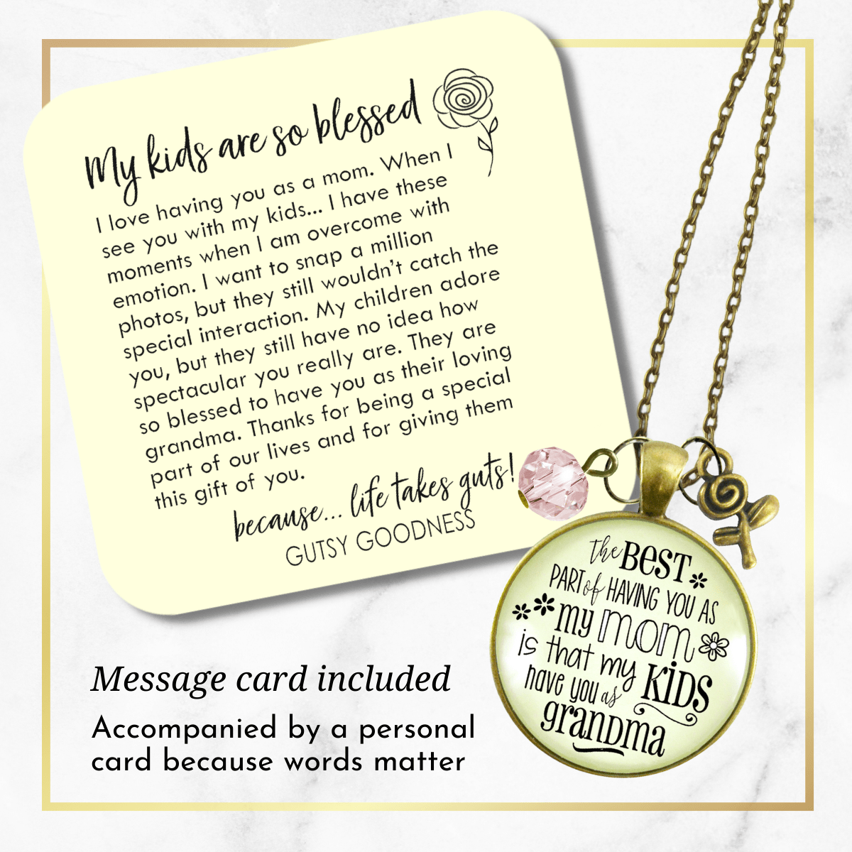 Gutsy Goodness Grandma Necklace Best Part You as Mom Kids Jewelry Gift Daughter - Gutsy Goodness Handmade Jewelry;Grandma Necklace Best Part You As Mom Kids Jewelry Gift Daughter - Gutsy Goodness Handmade Jewelry Gifts