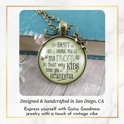 Gutsy Goodness Grandma Necklace Best Part You as Mom Kids Jewelry Gift Daughter - Gutsy Goodness Handmade Jewelry;Grandma Necklace Best Part You As Mom Kids Jewelry Gift Daughter - Gutsy Goodness Handmade Jewelry Gifts