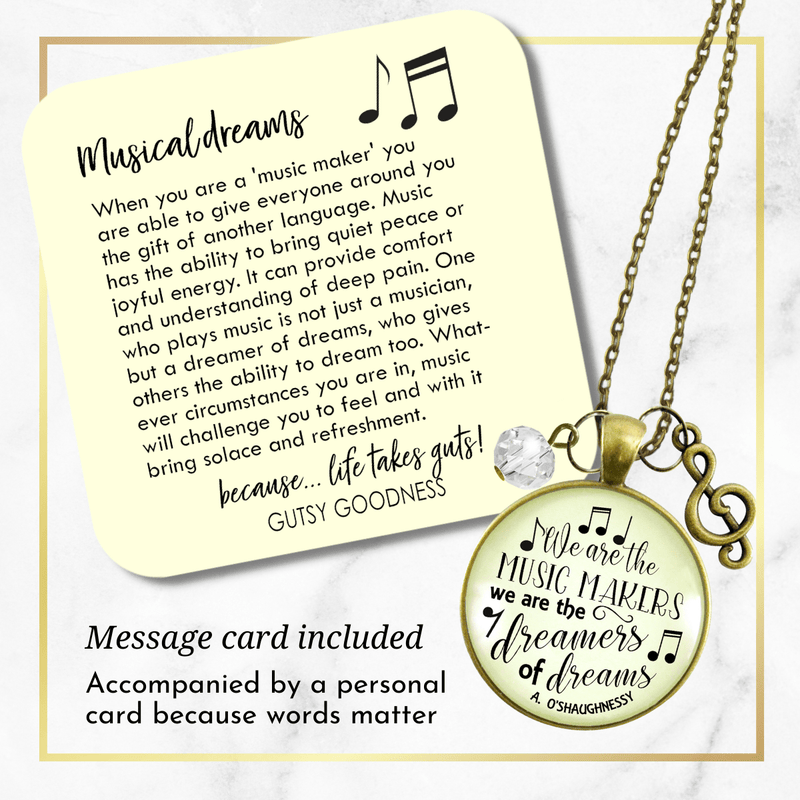 Gutsy Goodness Musician Necklace We are Music Makers Teacher Jewelry G Clef Charm - Gutsy Goodness Handmade Jewelry;Musician Necklace We Are Music Makers Teacher Jewelry G Clef Charm - Gutsy Goodness Handmade Jewelry Gifts