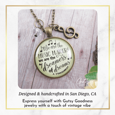 Gutsy Goodness Musician Necklace We are Music Makers Teacher Jewelry G Clef Charm - Gutsy Goodness Handmade Jewelry;Musician Necklace We Are Music Makers Teacher Jewelry G Clef Charm - Gutsy Goodness Handmade Jewelry Gifts