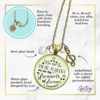 Gutsy Goodness Musician Necklace We are Music Makers Teacher Jewelry G Clef Charm - Gutsy Goodness Handmade Jewelry;Musician Necklace We Are Music Makers Teacher Jewelry G Clef Charm - Gutsy Goodness Handmade Jewelry Gifts