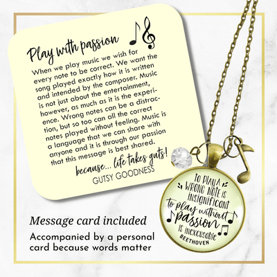 Gutsy Goodness Music Note Necklace To Play Wrong Note Beethoven Quote Teacher Gift - Gutsy Goodness Handmade Jewelry;Music Note Necklace To Play Wrong Note Beethoven Quote Teacher Gift - Gutsy Goodness Handmade Jewelry Gifts