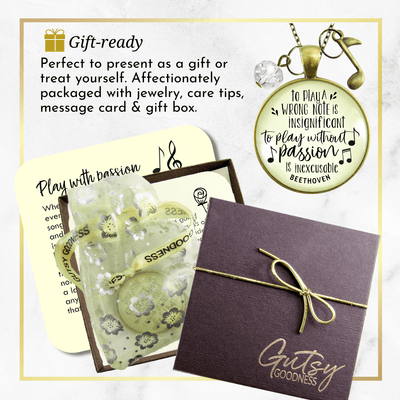 Gutsy Goodness Music Note Necklace To Play Wrong Note Beethoven Quote Teacher Gift - Gutsy Goodness Handmade Jewelry;Music Note Necklace To Play Wrong Note Beethoven Quote Teacher Gift - Gutsy Goodness Handmade Jewelry Gifts