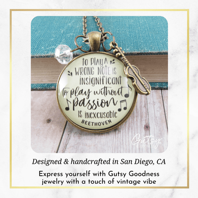 Gutsy Goodness Violin Necklace To Play Wrong Note Beethoven Quote Music Jewelry - Gutsy Goodness Handmade Jewelry;Violin Necklace To Play Wrong Note Beethoven Quote Music Jewelry - Gutsy Goodness Handmade Jewelry Gifts