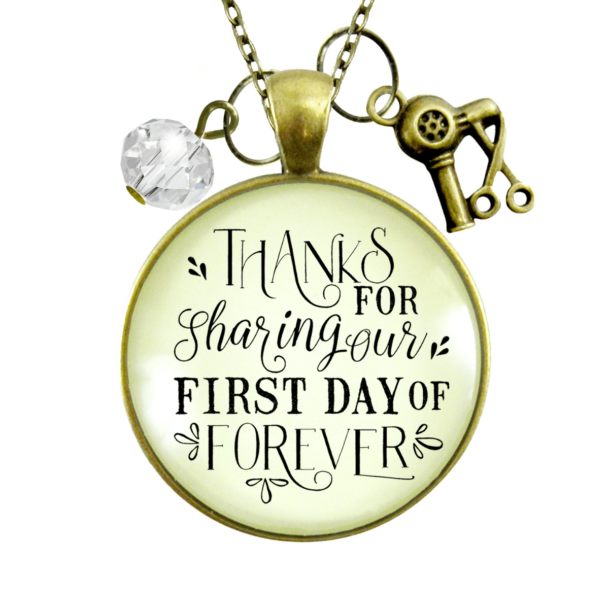 Wedding Hairdresser Gift Necklace Thanks for Sharing Bride Stylist - Gutsy Goodness