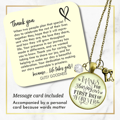 Wedding Hairdresser Gift Necklace Thanks for Sharing Bride Stylist - Gutsy Goodness