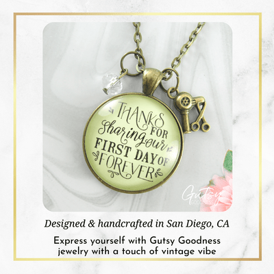 Wedding Hairdresser Gift Necklace Thanks for Sharing Bride Stylist - Gutsy Goodness