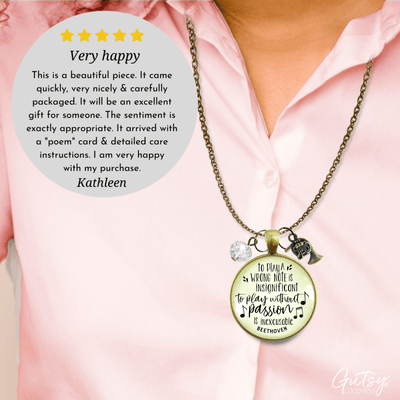 Gutsy Goodness French Horn Necklace To Play Wrong Note Beethoven Quote Music Teacher - Gutsy Goodness Handmade Jewelry;French Horn Necklace To Play Wrong Note Beethoven Quote Music Teacher - Gutsy Goodness Handmade Jewelry Gifts