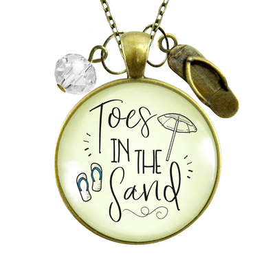 Gutsy Goodness Toes in Sand Ocean Beach Necklace Nautical Quote Flip Flop Jewelry - Gutsy Goodness Handmade Jewelry;Toes In Sand Ocean Beach Necklace Nautical Quote Flip Flop Jewelry - Gutsy Goodness Handmade Jewelry Gifts
