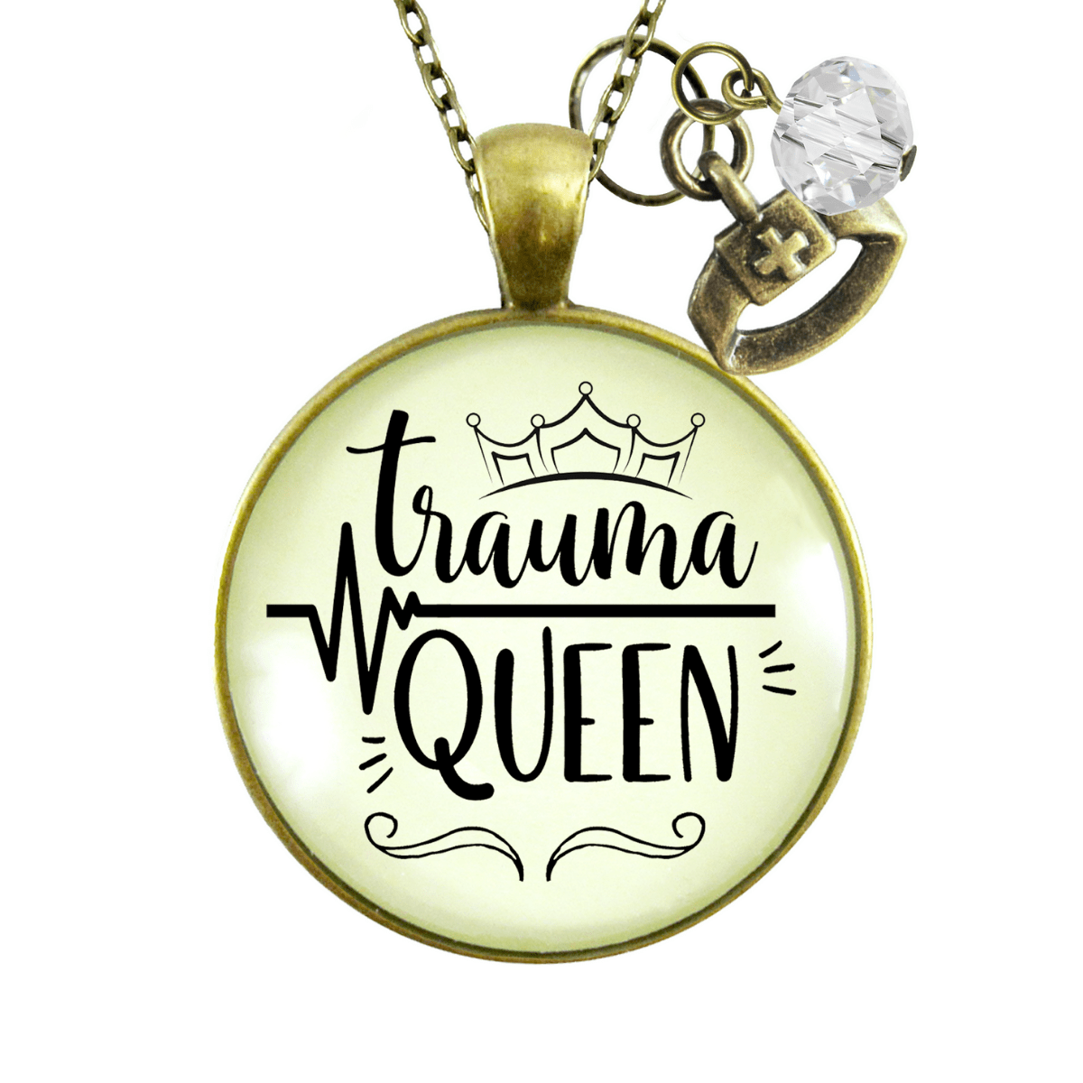 Gutsy Goodness Trauma Queen Necklace Nurse Medical Assistant Funny Quote Jewelry - Gutsy Goodness Handmade Jewelry;Trauma Queen Necklace Nurse Medical Assistant Funny Quote Jewelry - Gutsy Goodness Handmade Jewelry Gifts