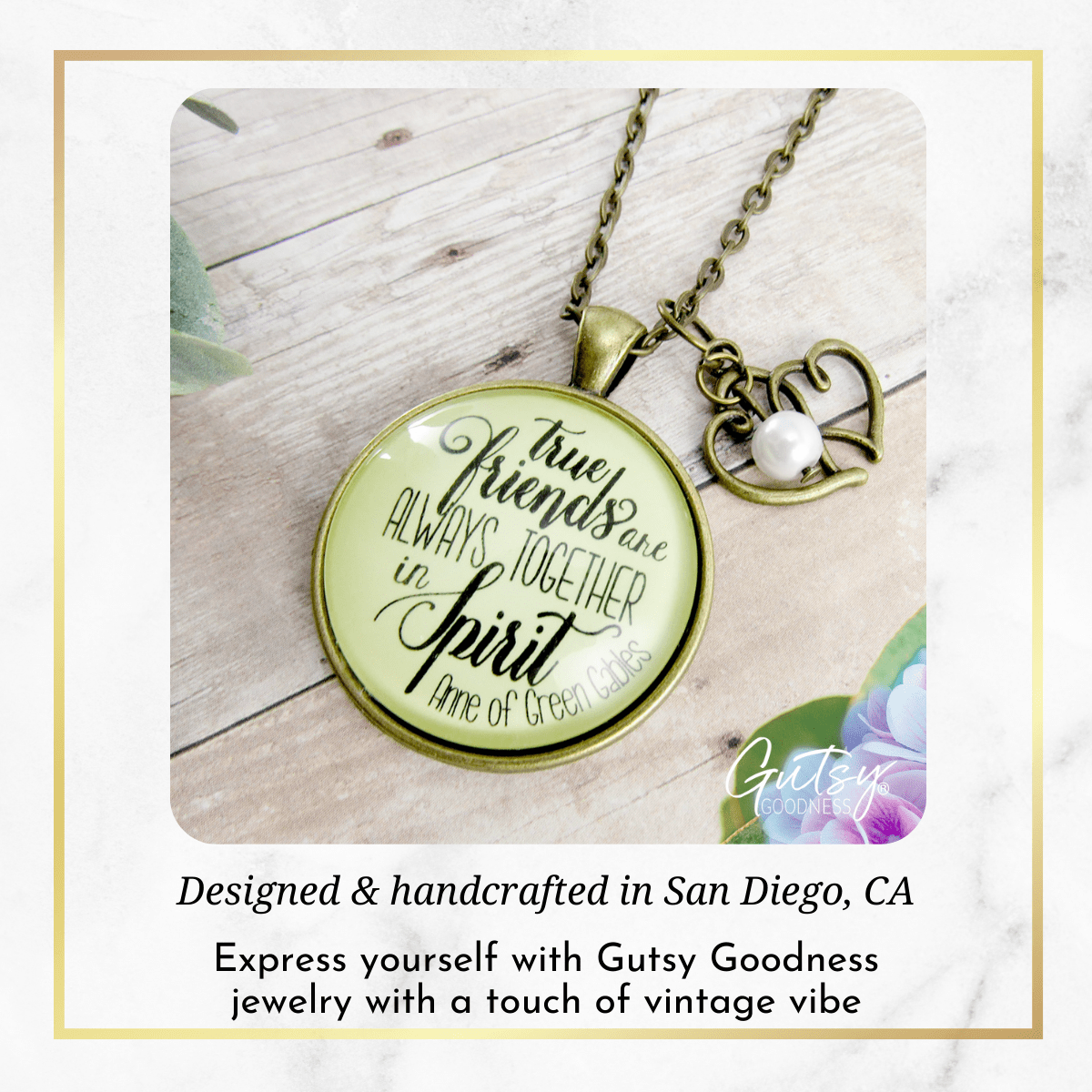 Gutsy Goodness True Friends are Always Together Necklace BFF Literature Quote - Gutsy Goodness Handmade Jewelry;True Friends Are Always Together Necklace Bff Literature Quote - Gutsy Goodness Handmade Jewelry Gifts