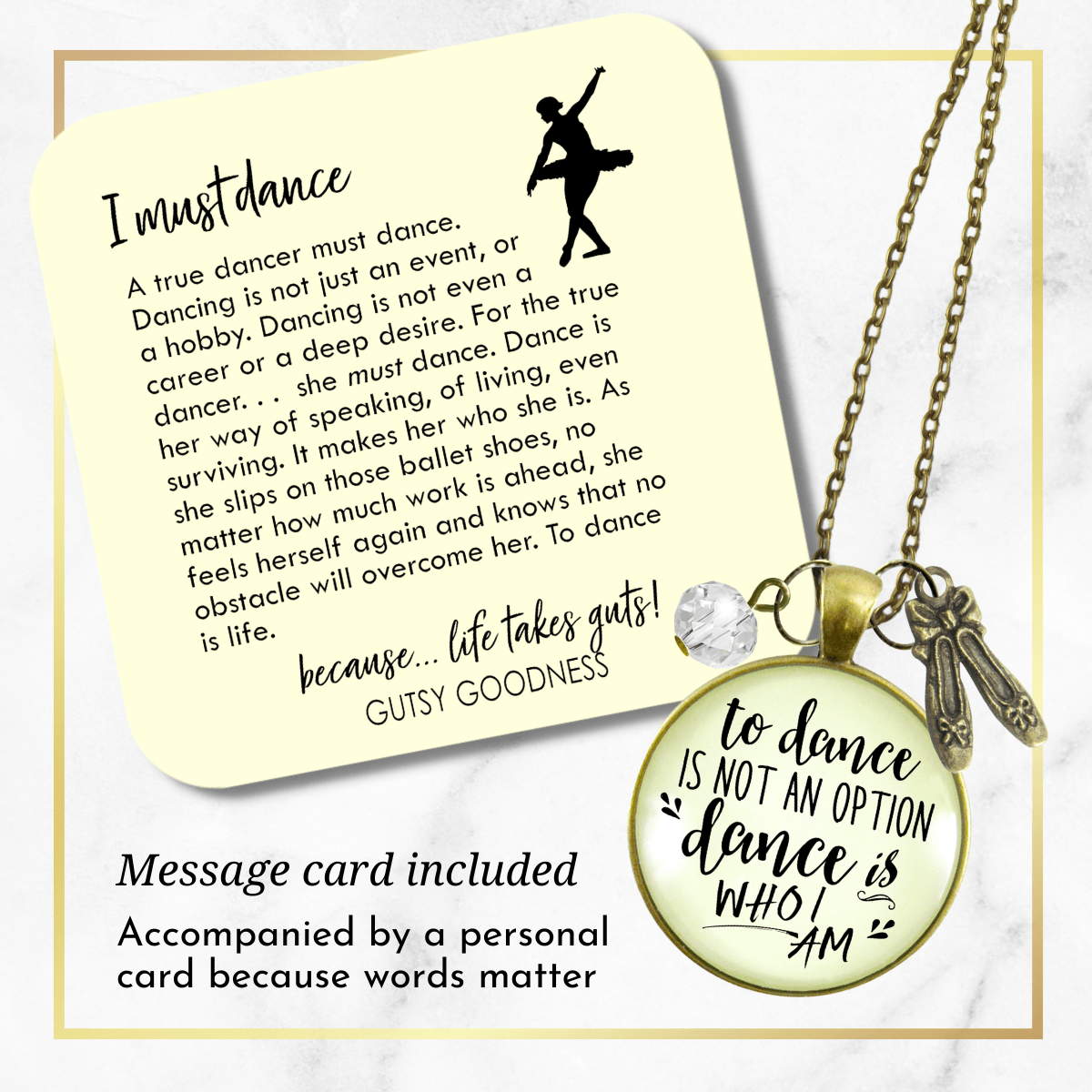 Gutsy Goodness Dancing Necklace Dance is Who I Am Ballet Slipper Dancer Quote Gift - Gutsy Goodness Handmade Jewelry;Dancing Necklace Dance Is Who I Am Ballet Slipper Dancer Quote Gift - Gutsy Goodness Handmade Jewelry Gifts