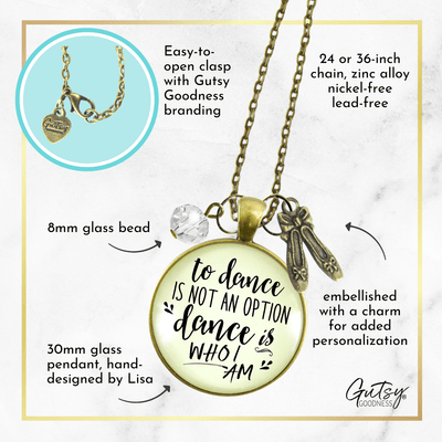 Gutsy Goodness Dancing Necklace Dance is Who I Am Ballet Slipper Dancer Quote Gift - Gutsy Goodness Handmade Jewelry;Dancing Necklace Dance Is Who I Am Ballet Slipper Dancer Quote Gift - Gutsy Goodness Handmade Jewelry Gifts